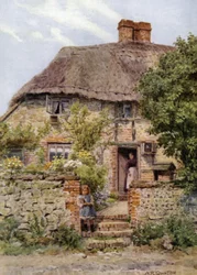 Cottage-Tür, Amberley, Sussex